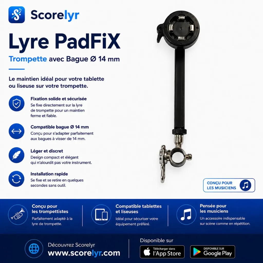 PadFix – Trompette avec Bague argentée de 14mm