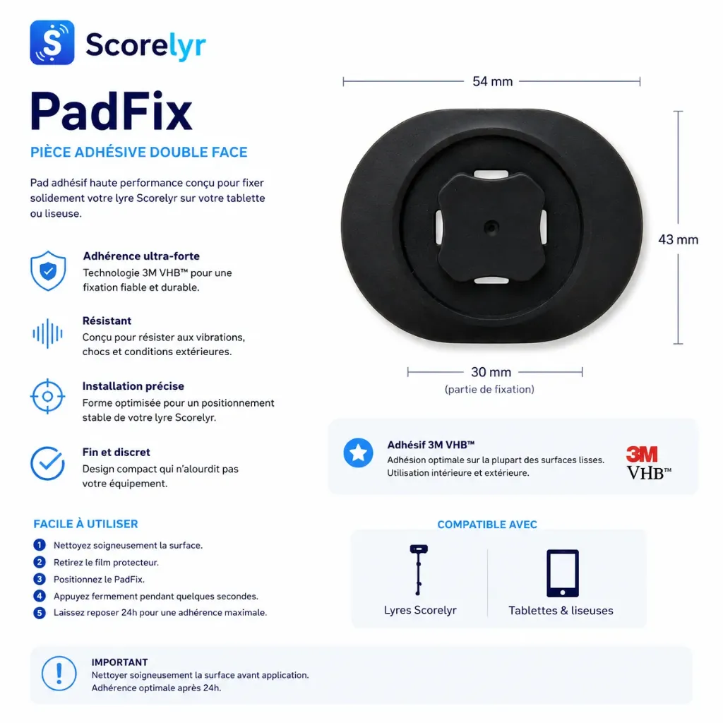 PadFix adhésif pour tablette et liseuse