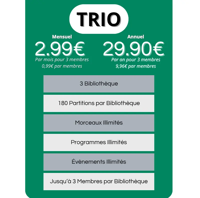 Abonnement Trio (Mensuel)