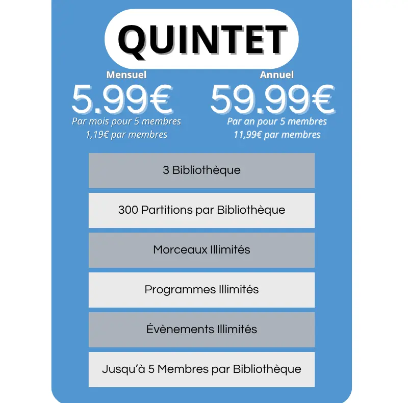 Abonnement Quintet (Mensuel)